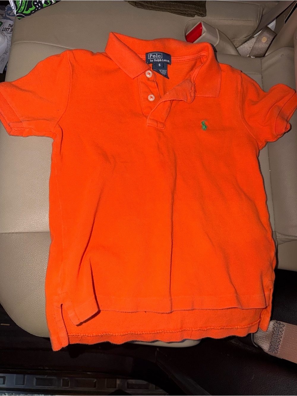 Polo by Ralph Lauren Bright Orange Kids Polo with Green Pony